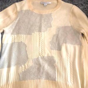 Diane Von Furstenberg cream metallic sweater